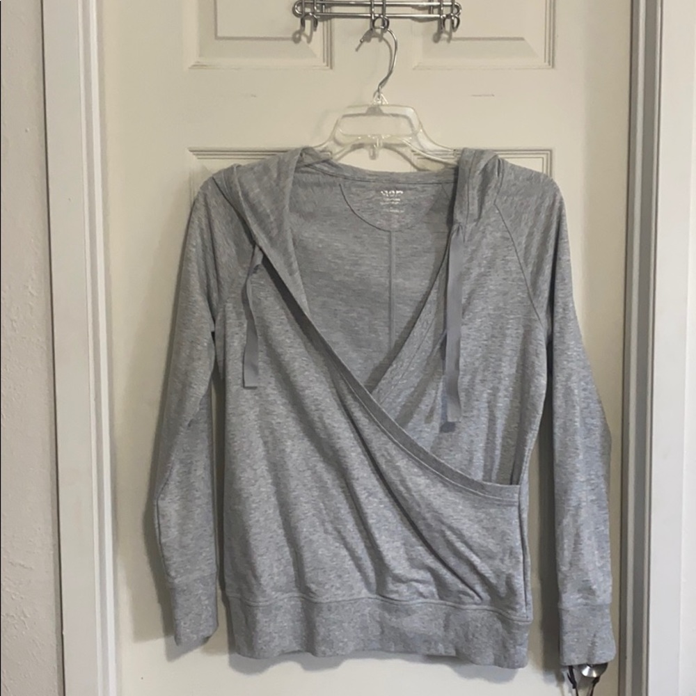 Light grey open front sweatshirt